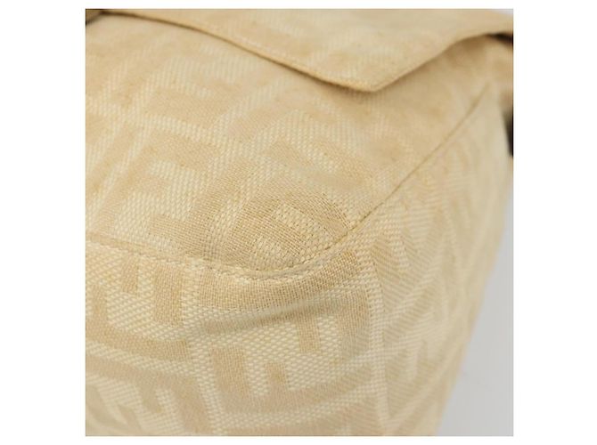 Borsa a tracolla FENDI Zucca Canvas Mamma Baguette Beige Silver Auth 186809A Argento - vista 10