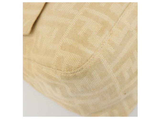Borsa a tracolla FENDI Zucca Canvas Mamma Baguette Beige Silver Auth 186809A Argento - vista 11
