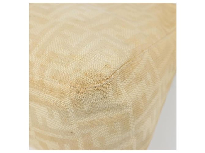Borsa a tracolla FENDI Zucca Canvas Mamma Baguette Beige Silver Auth 186809A Argento - vista 12