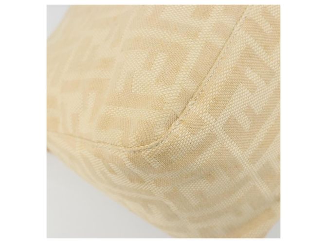 Borsa a tracolla FENDI Zucca Canvas Mamma Baguette Beige Silver Auth 186809A Argento - vista 13