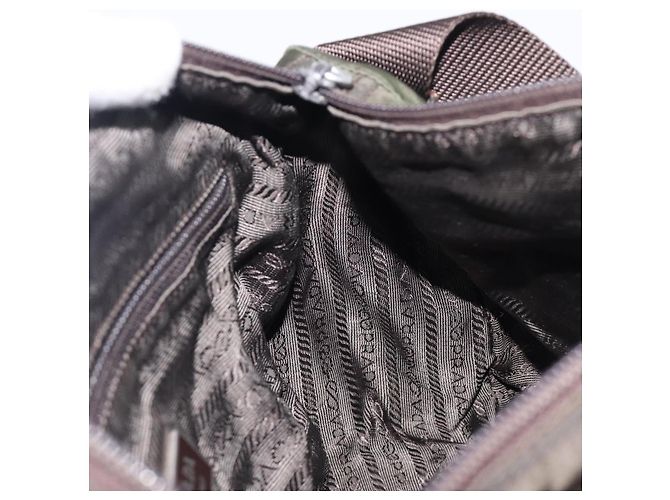 PRADA Schultertasche Nylon Khaki Silver Auth mr2887 Silber - Ansicht 26