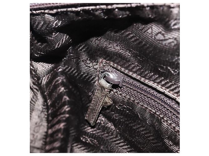 PRADA Schultertasche Nylon Khaki Silver Auth mr2887 Silber - Ansicht 28