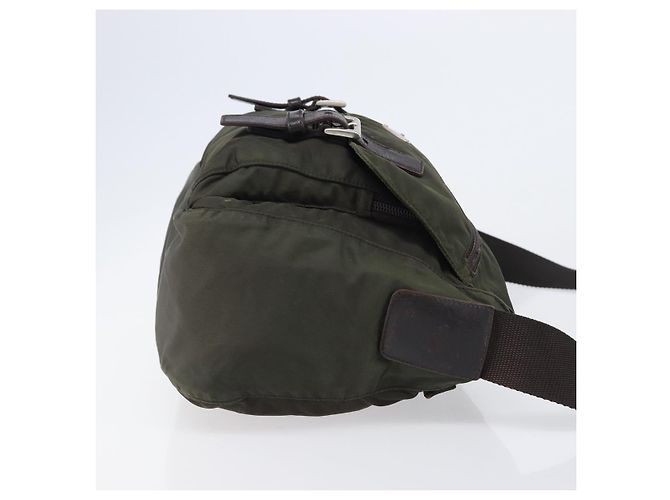 PRADA Schultertasche Nylon Khaki Silver Auth mr2887 Silber - Ansicht 5