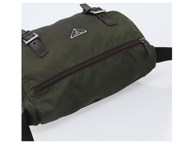 PRADA Schultertasche Nylon Khaki Silver Auth mr2887 Silber - Ansicht 7