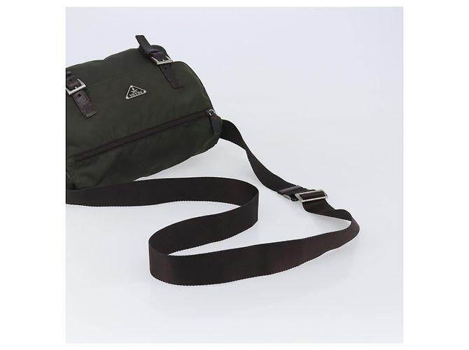 PRADA Schultertasche Nylon Khaki Silver Auth mr2887 Silber - Ansicht 8