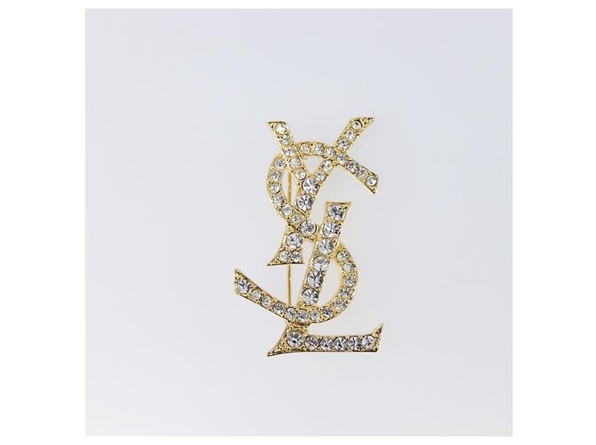 Autre Marque Spilla SAINT LAURENT Metallo Tono Oro Auth ar14262M - vista 2