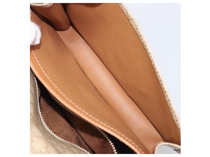 Céline Bolsa de Ombro CELINE Macadam Canvas PVC Bege Gold Auth 203607 Dourado - vista 25