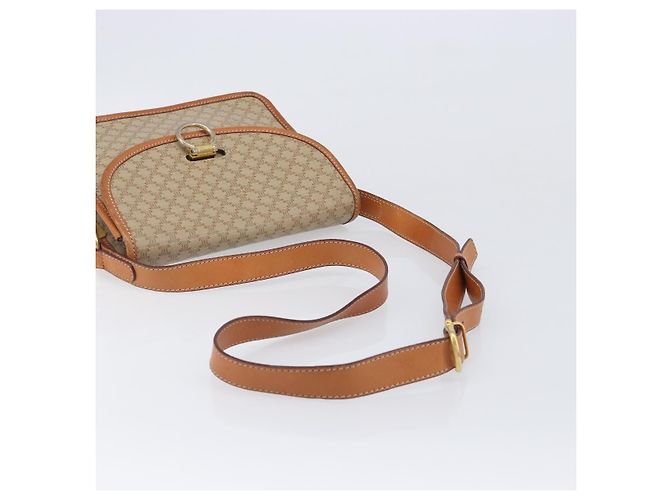 Céline Bolsa de Ombro CELINE Macadam Canvas PVC Bege Gold Auth 203607 Dourado - vista 7