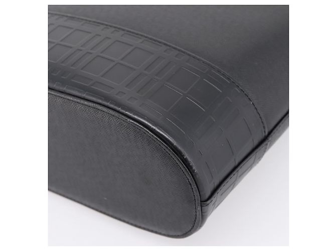 Borsa a Tracolla BURBERRY Pelle Nero Argento Auth 204846 - vista 12