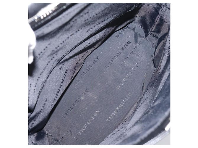 Borsa a Tracolla BURBERRY Pelle Nero Argento Auth 204846 - vista 16