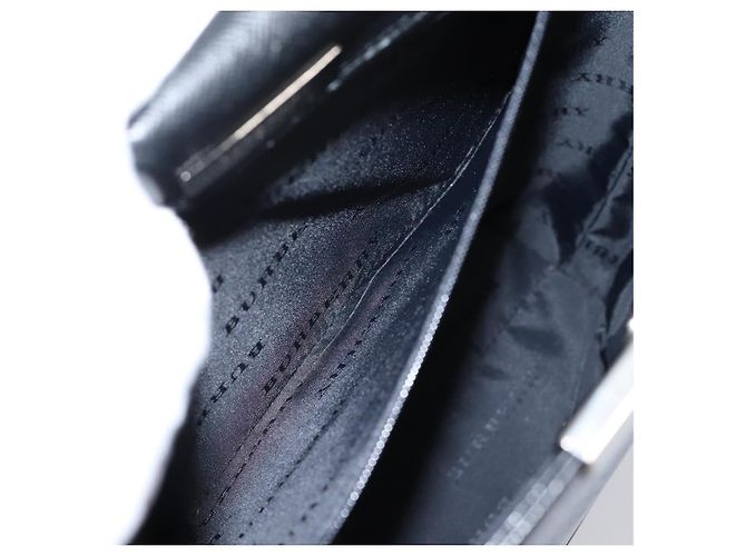 Borsa a Tracolla BURBERRY Pelle Nero Argento Auth 204846 - vista 20