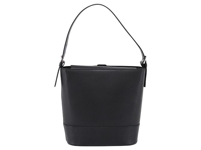 Borsa a Tracolla BURBERRY Pelle Nero Argento Auth 204846 - vista 3