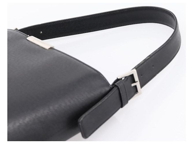 Borsa a Tracolla BURBERRY Pelle Nero Argento Auth 204846 - vista 8