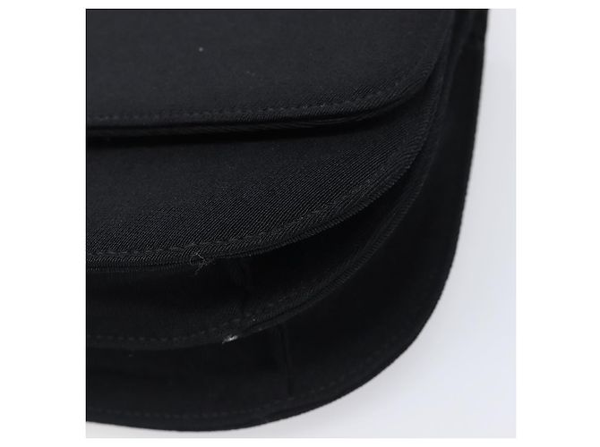 Bolsa de Ombro PRADA com Corrente de Plástico em Algodão Preto Auth 204708V - vista 10