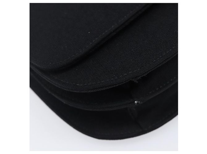 Bolsa de Ombro PRADA com Corrente de Plástico em Algodão Preto Auth 204708V - vista 11