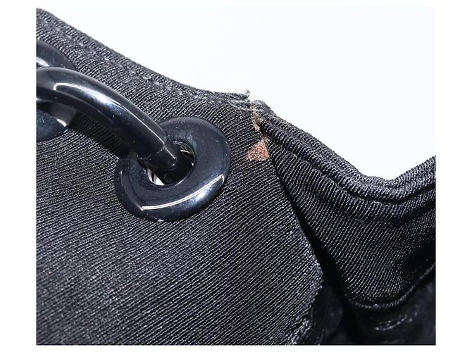 Bolsa de Ombro PRADA com Corrente de Plástico em Algodão Preto Auth 204708V - vista 23