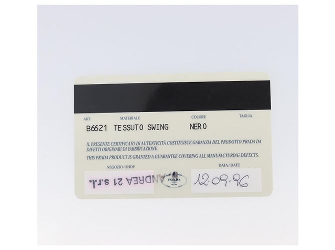 Bolsa de Ombro PRADA com Corrente de Plástico em Algodão Preto Auth 204708V - vista 26