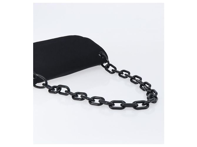 Bolsa de Ombro PRADA com Corrente de Plástico em Algodão Preto Auth 204708V - vista 7