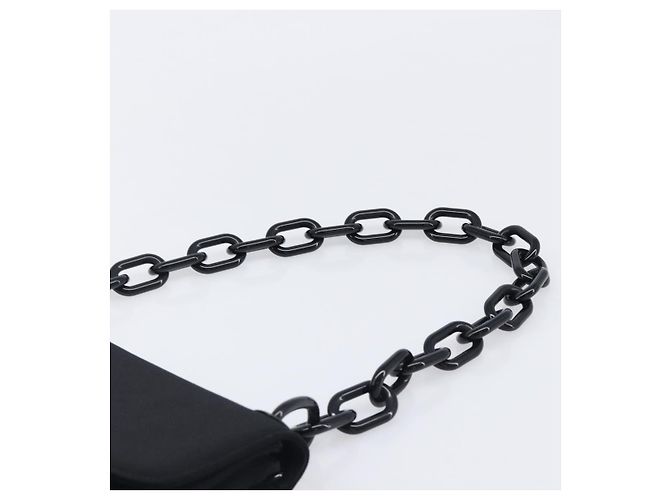 Bolsa de Ombro PRADA com Corrente de Plástico em Algodão Preto Auth 204708V - vista 8