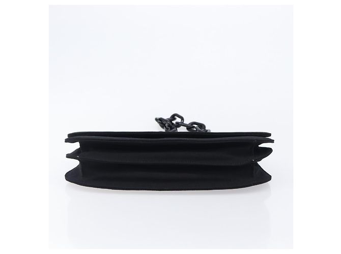 Bolsa de Ombro PRADA com Corrente de Plástico em Algodão Preto Auth 204708V - vista 9