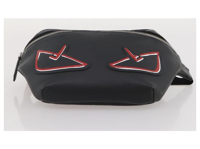 FENDI Bugseye Body Bag aus Leder Schwarz Silber 7VA434 Auth 204881M - Ansicht 11