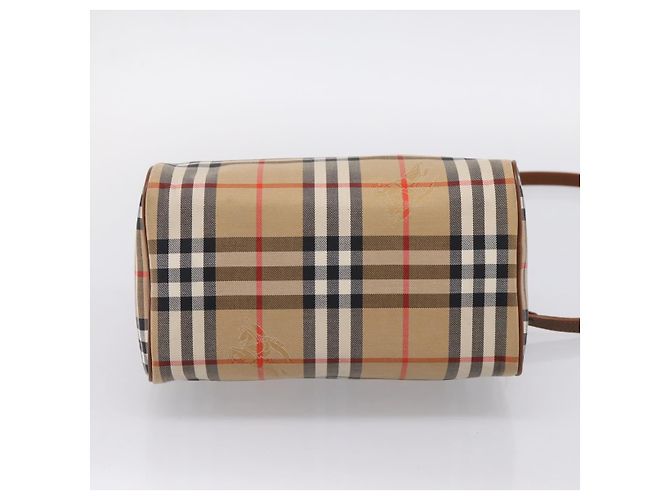 Borsa a mano Burberrys Nova Check Canvas 2way Beige Gold Auth 204251 D'oro - vista 11