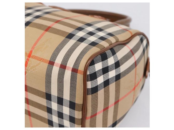 Borsa a mano Burberrys Nova Check Canvas 2way Beige Gold Auth 204251 D'oro - vista 12