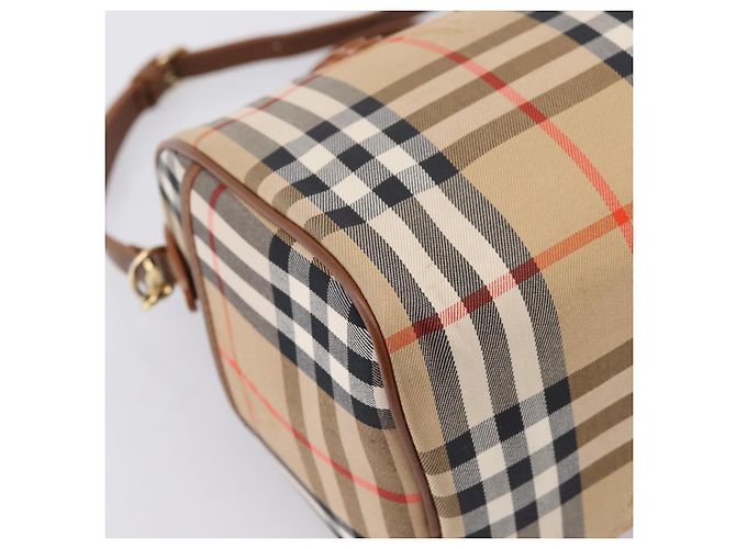 Borsa a mano Burberrys Nova Check Canvas 2way Beige Gold Auth 204251 D'oro - vista 13
