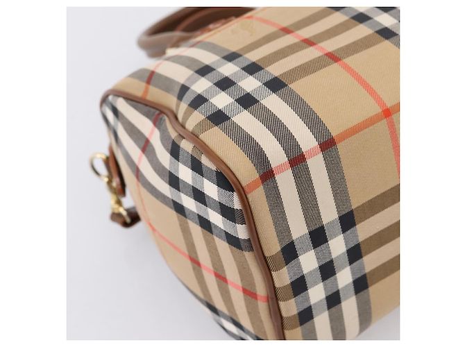 Borsa a mano Burberrys Nova Check Canvas 2way Beige Gold Auth 204251 D'oro - vista 15