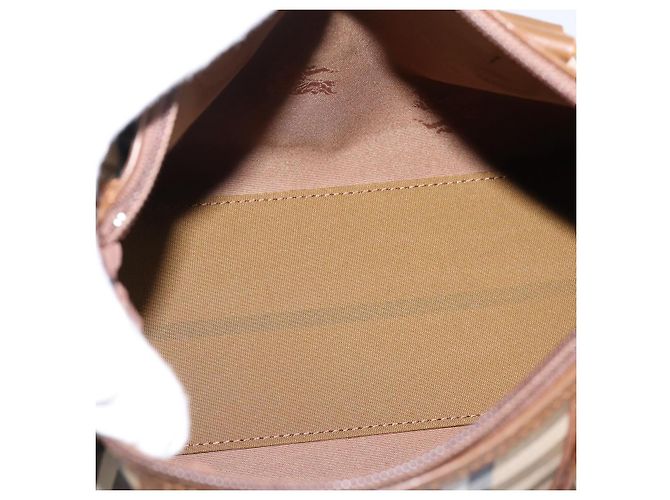 Borsa a mano Burberrys Nova Check Canvas 2way Beige Gold Auth 204251 D'oro - vista 17