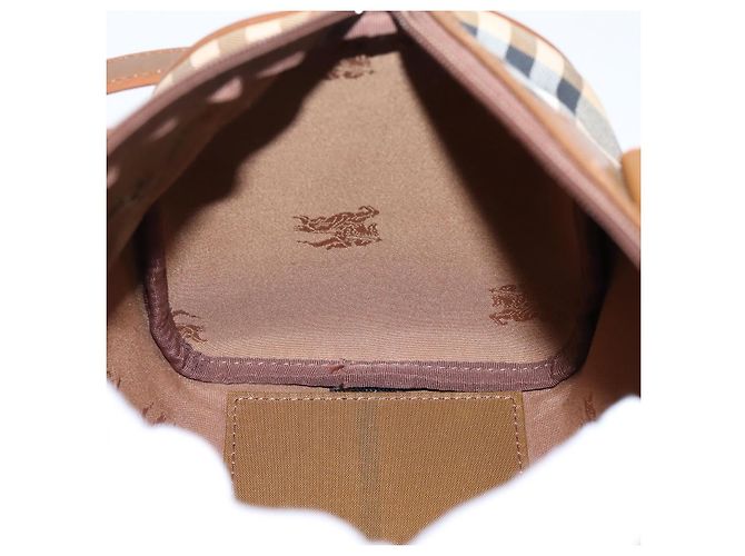 Borsa a mano Burberrys Nova Check Canvas 2way Beige Gold Auth 204251 D'oro - vista 19
