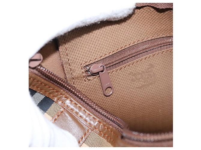 Borsa a mano Burberrys Nova Check Canvas 2way Beige Gold Auth 204251 D'oro - vista 20