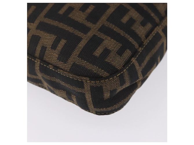 Borsa a tracolla FENDI Zucca Canvas Mamma Baguette Marrone Tono Oro Auth 198310V - vista 13