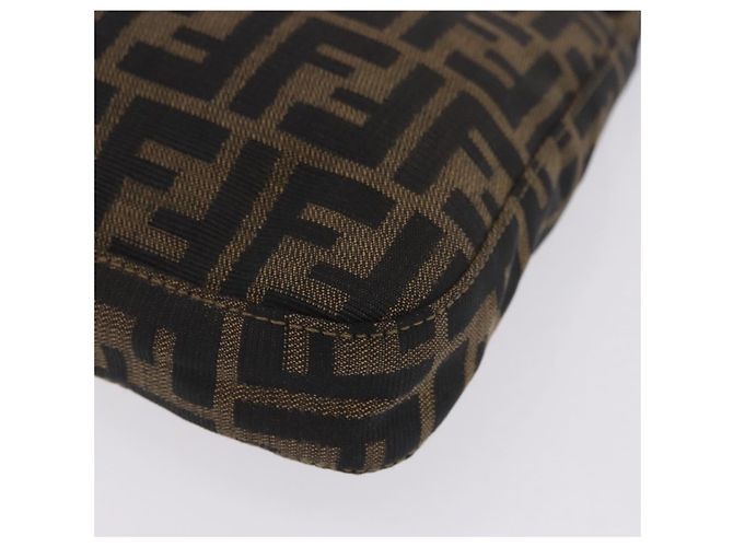 Borsa a tracolla FENDI Zucca Canvas Mamma Baguette Marrone Tono Oro Auth 198310V - vista 14