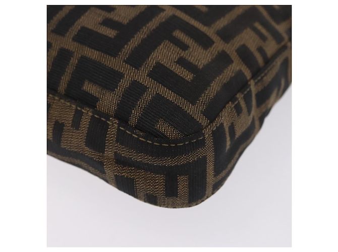 Borsa a tracolla FENDI Zucca Canvas Mamma Baguette Marrone Tono Oro Auth 198310V - vista 16