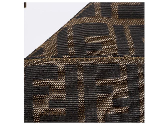 Borsa a tracolla FENDI Zucca Canvas Mamma Baguette Marrone Tono Oro Auth 198310V - vista 22