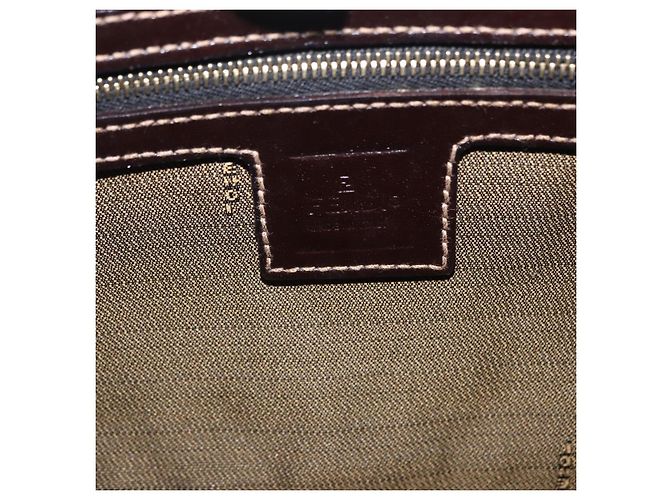 Borsa a tracolla FENDI Zucca Canvas Mamma Baguette Marrone Tono Oro Auth 198310V - vista 23
