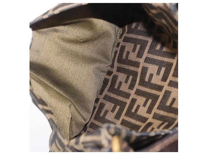 Borsa a tracolla FENDI Zucca Canvas Mamma Baguette Marrone Tono Oro Auth 198310V - vista 27