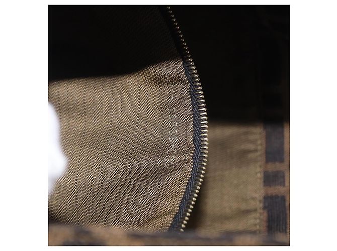 Borsa a tracolla FENDI Zucca Canvas Mamma Baguette Marrone Tono Oro Auth 198310V - vista 30