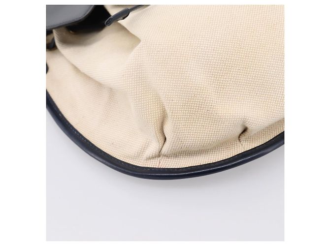 Hermès Borsa a tracolla HERMES Canvas Beige Gold Auth 204766 D'oro - vista 11