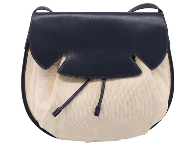 Hermès Borsa a tracolla HERMES Canvas Beige Gold Auth 204766 D'oro - vista 2