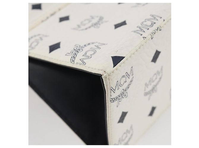 Borsa a mano MCM Vicetos PVC Pelle 2way White Gold Tone Auth 205825A Bianco - vista 15