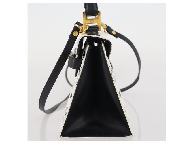 Borsa a mano MCM Vicetos PVC Pelle 2way White Gold Tone Auth 205825A Bianco - vista 5