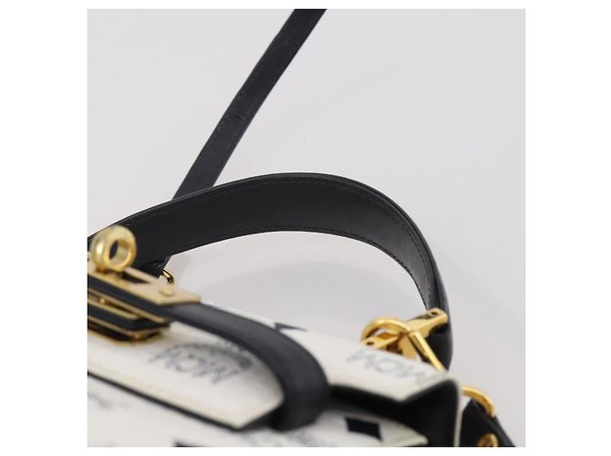 Borsa a mano MCM Vicetos PVC Pelle 2way White Gold Tone Auth 205825A Bianco - vista 9