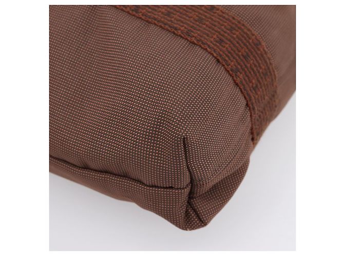 Hermès Borsa HERMES Her Line Cabas Canvas Brown Auth 205879A Marrone - vista 12
