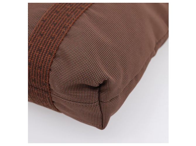 Hermès Borsa HERMES Her Line Cabas Canvas Brown Auth 205879A Marrone - vista 13