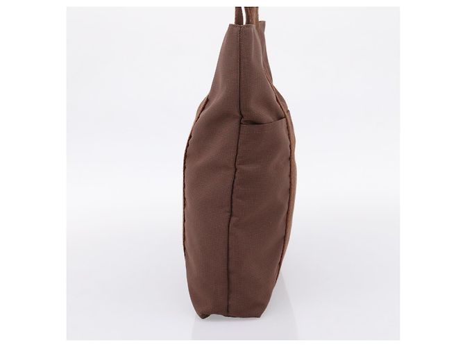 Hermès Borsa HERMES Her Line Cabas Canvas Brown Auth 205879A Marrone - vista 4
