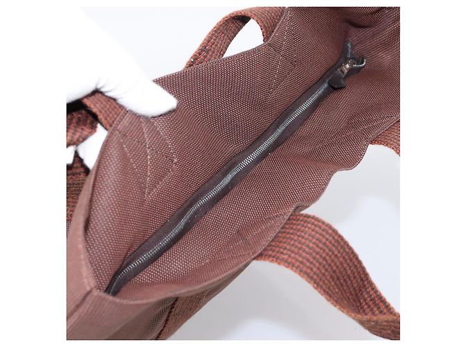 Hermès Borsa HERMES Her Line Cabas Canvas Brown Auth 205879A Marrone - vista 7