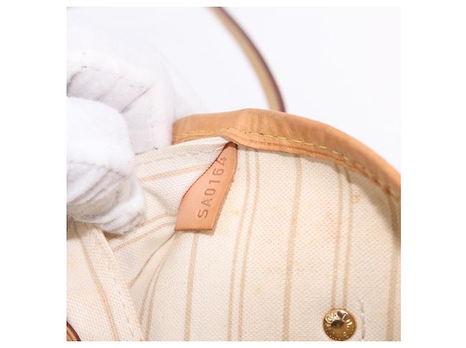 Borsa Tote LOUIS VUITTON Damier Azur Neverfull MM N41605 LV Auth 204040A - vista 12