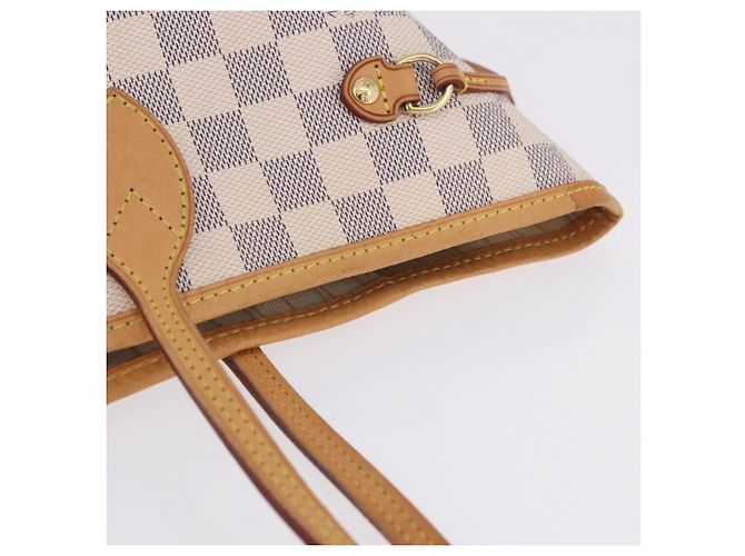 Borsa Tote LOUIS VUITTON Damier Azur Neverfull MM N41605 LV Auth 204040A - vista 17